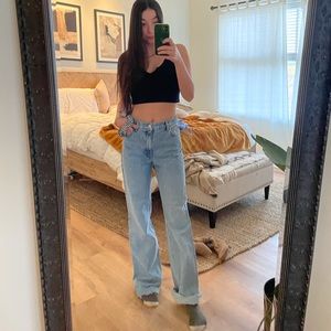 Zara wide leg hi rise jeans